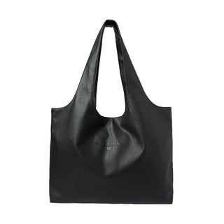 GO POINT VEGAN LEATHER SHOPPER BAG BLACK
