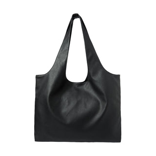 GO POINT VEGAN LEATHER SHOPPER BAG BLACK