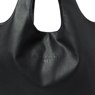 GO POINT VEGAN LEATHER SHOPPER BAG BLACK
