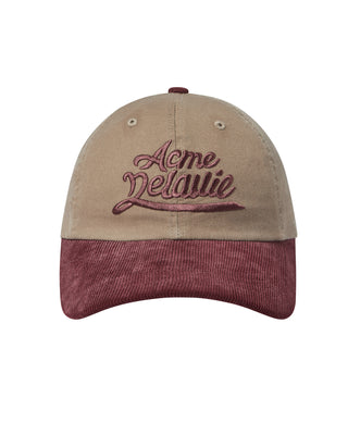CORDUROY COLOR SCHEME BALL CAP RED