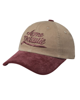 CORDUROY COLOR SCHEME BALL CAP RED