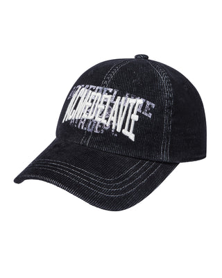 CORDUROY STITCH POINT BALL CAP BLACK