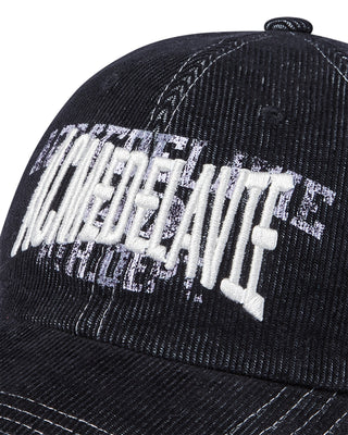 CORDUROY STITCH POINT BALL CAP BLACK