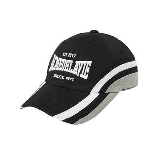 THREE TONE ASYMMETRY COTTON BALL CAP BLACK