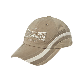 THREE TONE ASYMMETRY COTTON BALL CAP BROWN