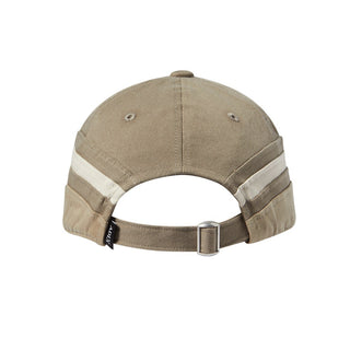 THREE TONE ASYMMETRY COTTON BALL CAP BROWN