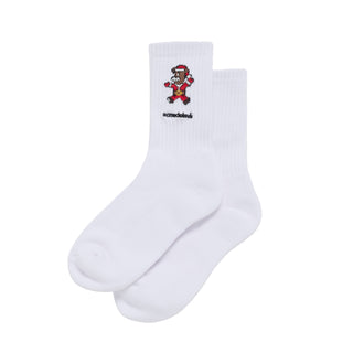 AC BEAR SANTA SOCKS WHITE