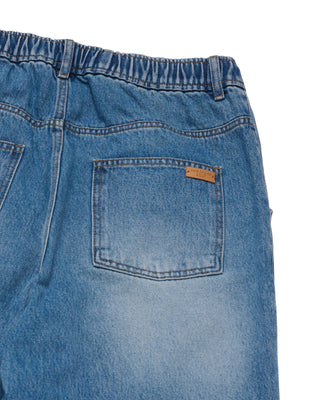 FULL BANDING WASHING DENIM PANTS BLUE