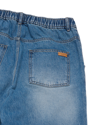 FULL BANDING WASHING DENIM PANTS BLUE