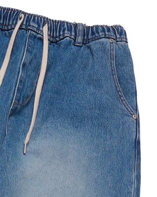 FULL BANDING WASHING DENIM PANTS BLUE