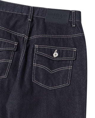 ROLL UP DENIM PANTS NAVY