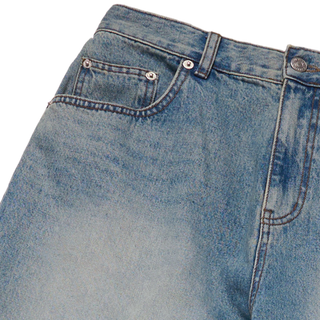 TAPERED FIT WASHING DENIM PANTS BLUE
