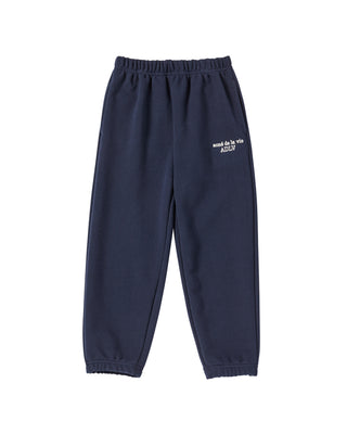 KIDS BORDER LINE BASIC LOGO LONG PANTS DARK NAVY