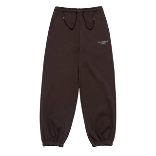 BASIC LOGO NAPPING ZURRY PANTS DARK BROWN