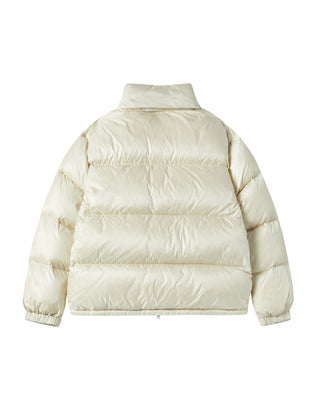 STITCH BASIC LOGO SHORT DUCK DOWN JACKET BEIGE