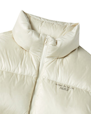 STITCH BASIC LOGO SHORT DUCK DOWN JACKET BEIGE