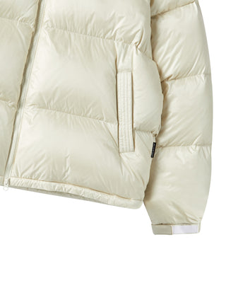 STITCH BASIC LOGO SHORT DUCK DOWN JACKET BEIGE
