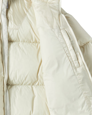STITCH BASIC LOGO SHORT DUCK DOWN JACKET BEIGE