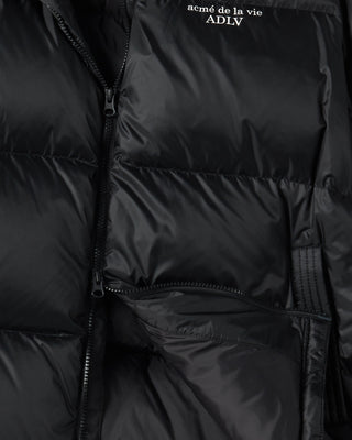 STITCH BASIC LOGO SHORT DUCK DOWN JACKET BLACK