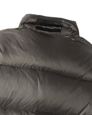 STITCH BASIC LOGO SHORT DUCK DOWN JACKET DARK KHAKI