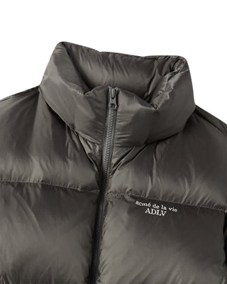 STITCH BASIC LOGO SHORT DUCK DOWN JACKET DARK KHAKI