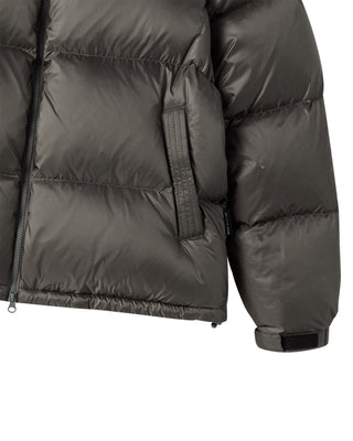 STITCH BASIC LOGO SHORT DUCK DOWN JACKET DARK KHAKI