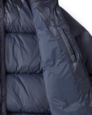 STITCH BASIC LOGO SHORT DUCK DOWN JACKET NAVY