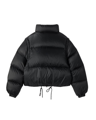 WOMAN DETACHABLE CROP DUCK DOWN JACKET BLACK