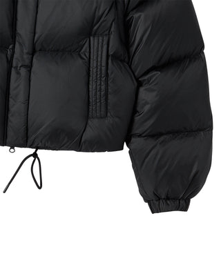 WOMAN DETACHABLE CROP DUCK DOWN JACKET BLACK