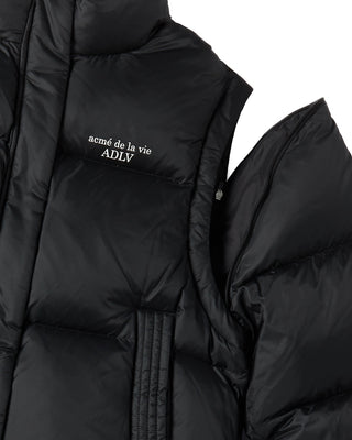 WOMAN DETACHABLE CROP DUCK DOWN JACKET BLACK