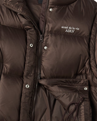 WOMAN DETACHABLE CROP DUCK DOWN JACKET BROWN