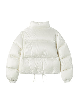WOMAN DETACHABLE CROP DUCK DOWN JACKET IVORY