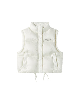 WOMAN DETACHABLE CROP DUCK DOWN JACKET IVORY
