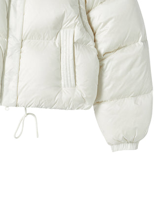 WOMAN DETACHABLE CROP DUCK DOWN JACKET IVORY