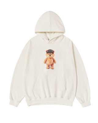 3D STAND AC BEAR NAPPING HOODIE CREAM