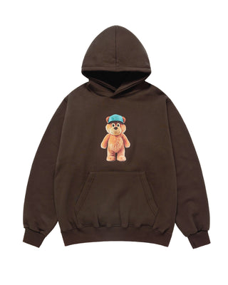 3D STAND AC BEAR NAPPING HOODIE DARK BROWN