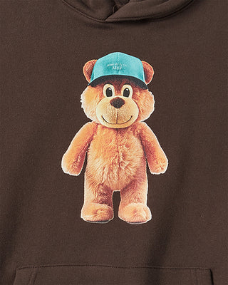 3D STAND AC BEAR NAPPING HOODIE DARK BROWN