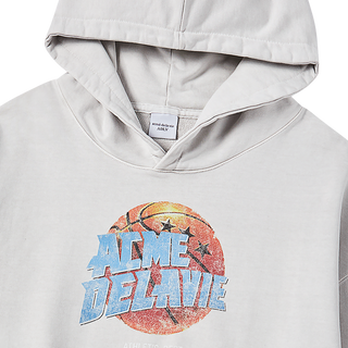 BASKET BALL PIGMENT WIDE HOODIE LIGHT GRAY