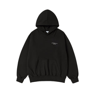 BASIC LOGO NAPPING HOODIE BLACK