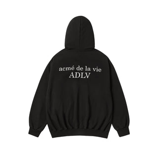 BASIC LOGO NAPPING HOODIE BLACK