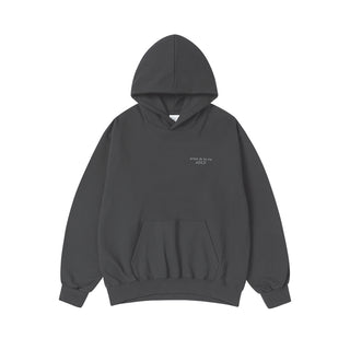 BASIC LOGO NAPPING HOODIE CHARCOAL
