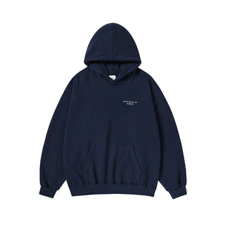 BASIC LOGO NAPPING HOODIE DARK NAVY