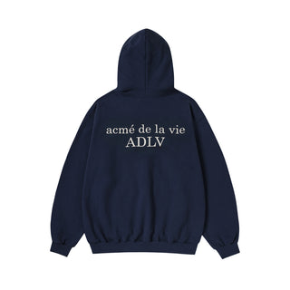BASIC LOGO NAPPING HOODIE DARK NAVY