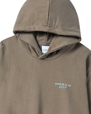 BORDER LINE BASIC LOGO HOODIE COCOA