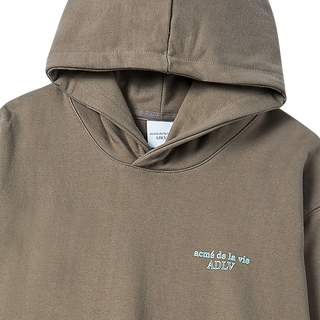 BORDER LINE BASIC LOGO HOODIE COCOA