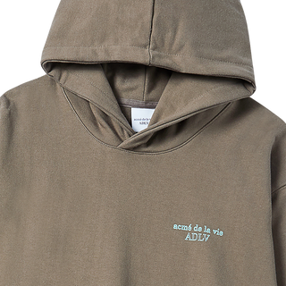 BORDER LINE BASIC LOGO HOODIE COCOA