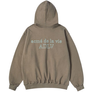 BORDER LINE BASIC LOGO HOODIE COCOA