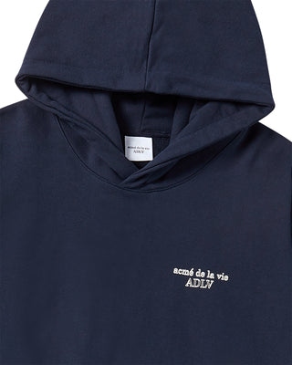 BORDER LINE BASIC LOGO HOODIE DARK NAVY