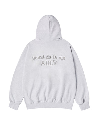 BORDER LINE BASIC LOGO HOODIE MELANGE