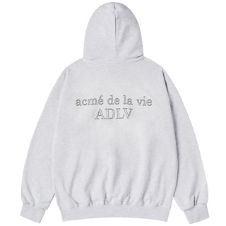 BORDER LINE BASIC LOGO HOODIE MELANGE